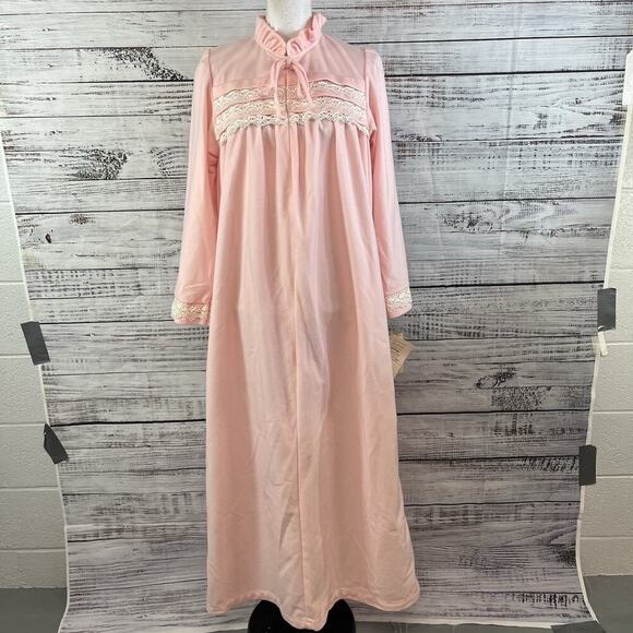 Vintage Apostrophe Guilford Sears Nightgrown Dress size Medium 12-14 Pink Lace - Picture 2 of 13